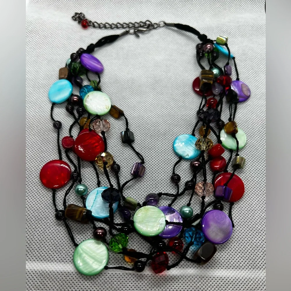 🆕 Vintage multicolored Rare necklace - Picture 5 of 11